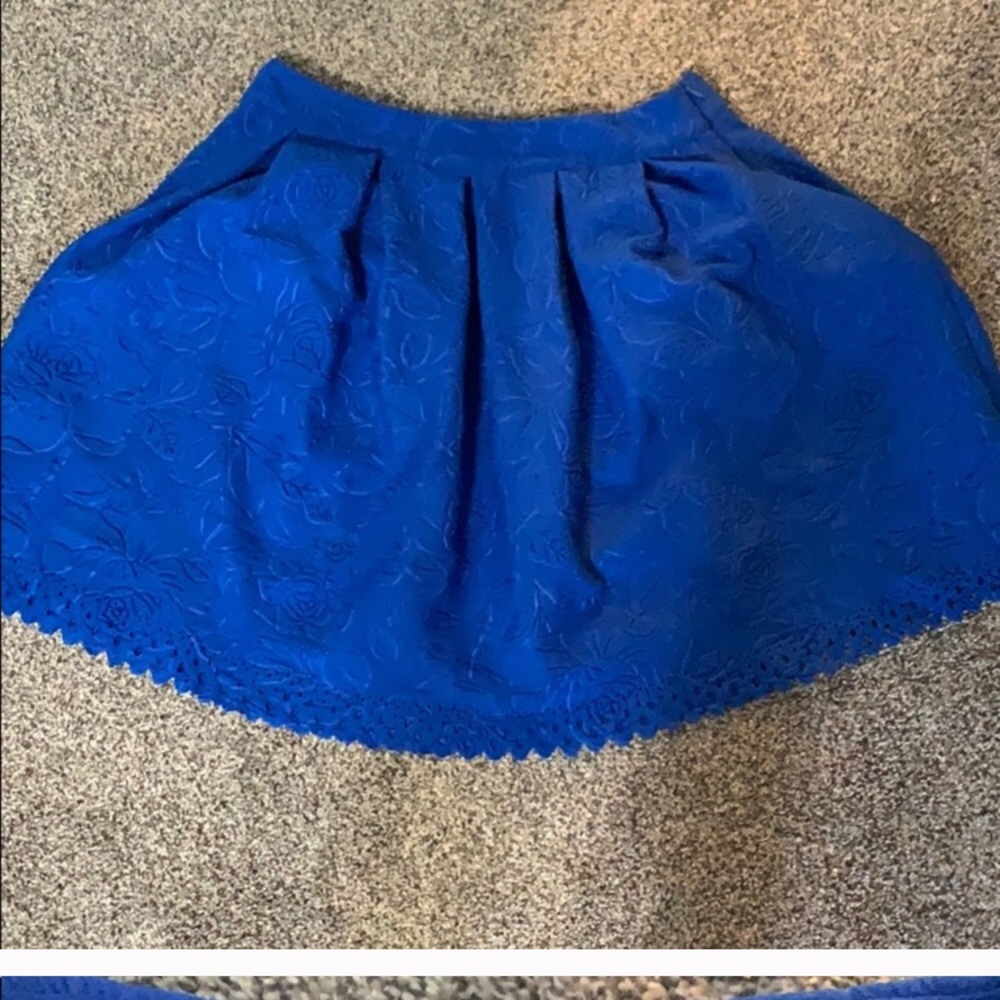 Beautiful Blue flowered embossed Skirt
